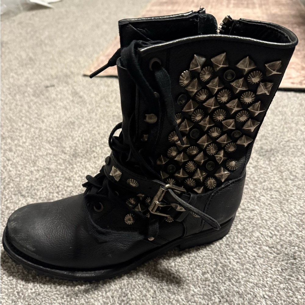 ASH distressed studded combat boots